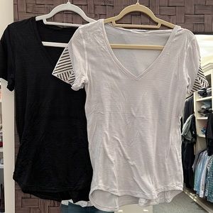 Bundle of black and white Lululemon workout tees